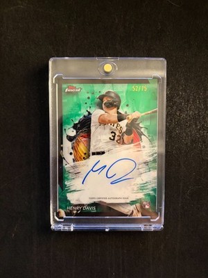 2024 Topps Finest Auto Green Refractor 52/75 Henry Davis #FA-HD RC Pirates