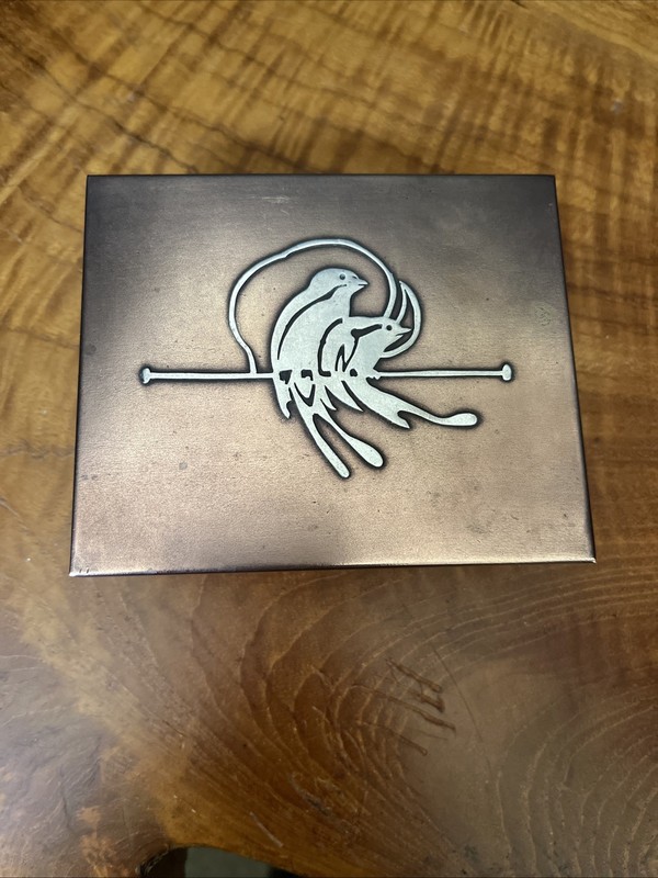 Silver Crest Arts & Crafts Sterling Silver on Bronze Humidor /Cigarette Box
