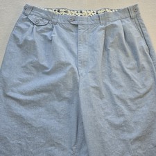 Vtg LANDS END Pleated Chino Pants 38x32 Made in USA Blue Old Money Dad Aesthetic