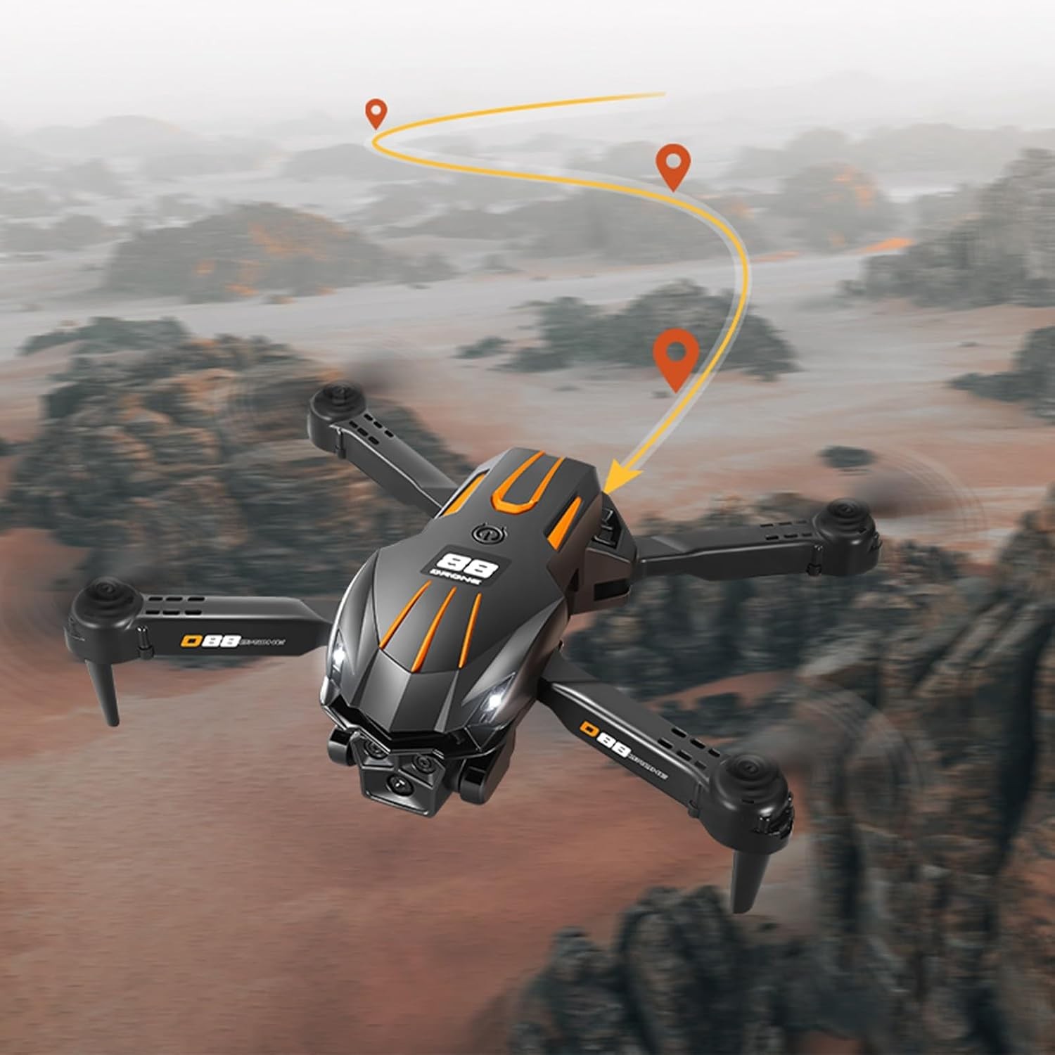 Drones Quadcopter 5G 8K GPS D88 Drone with HD Dual Camera WiFi FPV Foldable RC