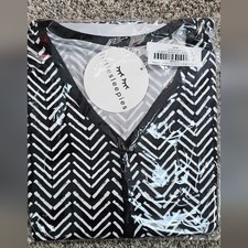 Little Sleepies Chevron Pajama Top in Black and White