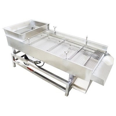 JG40-95 Linear Vibrating Screen 110V Stainless Steel 11mm Square Hole Dual Motor