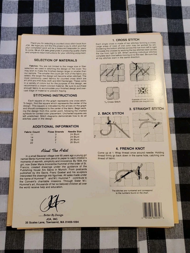 Hummel Cross Stitch Pattern Leaflet Lot Of 5 JCA Inc - Image 3 of 4