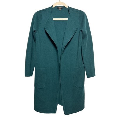 J Crew Juliet Wool Blend Open Front Cardigan Sweater Dusted Green Women's Size M