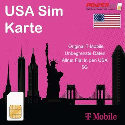 T-Mobile USA SIM-Karte Prepaid für USA Telefonie Flat national und international