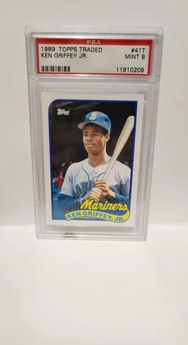 PSA 9 Ken Griffey Jr Rookie 1989 Topps Traded #41T Mariners Original Authentic