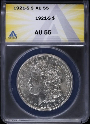 1921-S $1 Morgan Silver Dollar ANACS AU 55