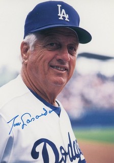 Tommy Lasorda Dodgers Hall of Fame Manager Autographed 4.25 x 6 Photo
