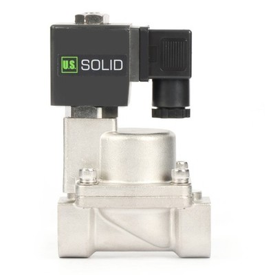 U.S. Solid High Temperature Solenoid Valve 392°F 3/4 in SS DC 12V