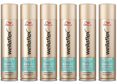 6x Wellaflex Invisible Hold Haarspray Sanft zur Kopfhaut Starker Halt 4*Vegan*