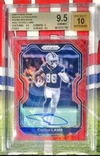 2020 Prizm #334 CEEDEE LAMB Red Wave #/149 RC BGS 9.5 10 Auto POP 1 NONE HIGHER!