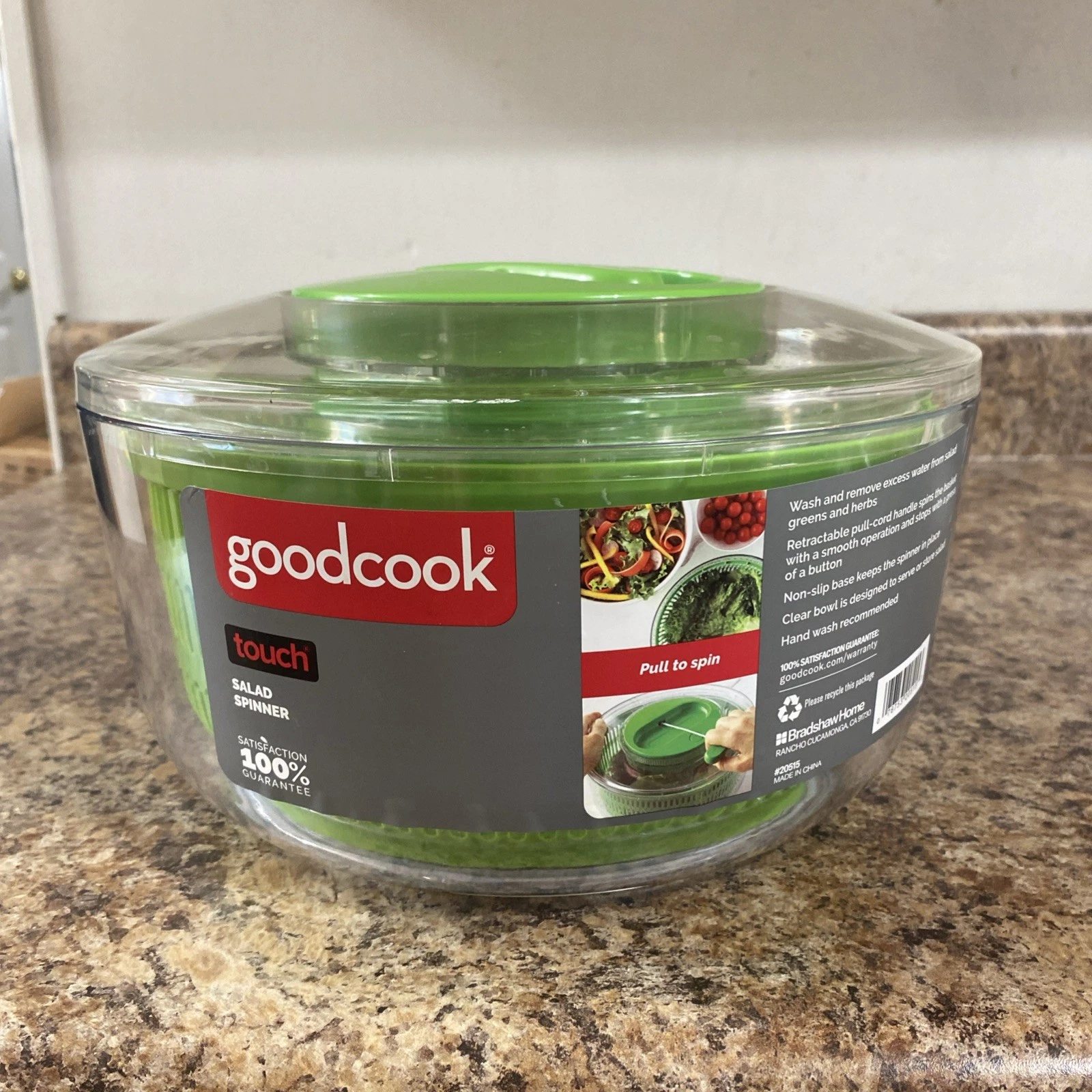 Good Cook Touch Pull Cord Large Clear Green Bowl Kitchen Salad Spinner
Opens in a new window or tab