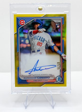 2024 BOWMAN ALEXANDER CANARIO (RC) #CRA-AC ROOKIE CHROME AUTO YELLOW /75