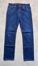 Nudie Blue Jeans Mens Organic Cotton Denim Stretch Straight leg Waist 32 leg 31