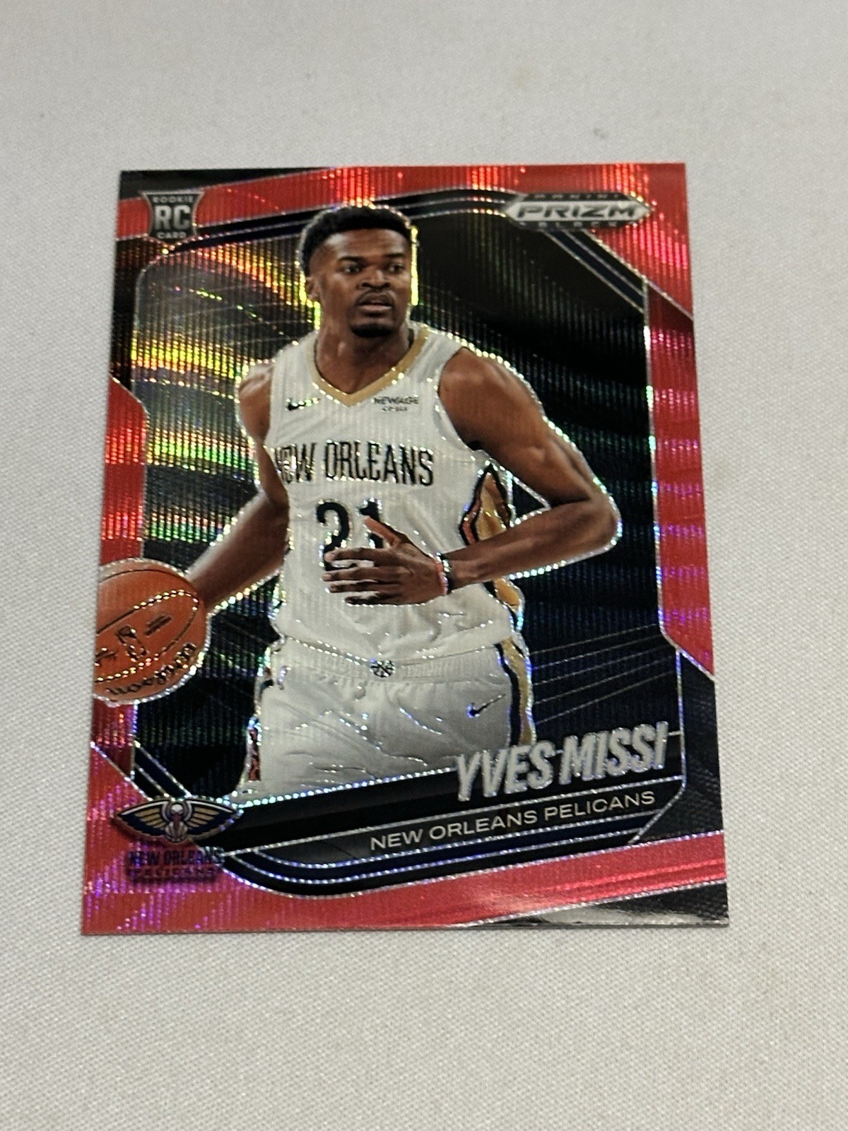 2024-25 Panini Prizm Black Ruby Wave Rookie Yves Missi RC Pelicans #3