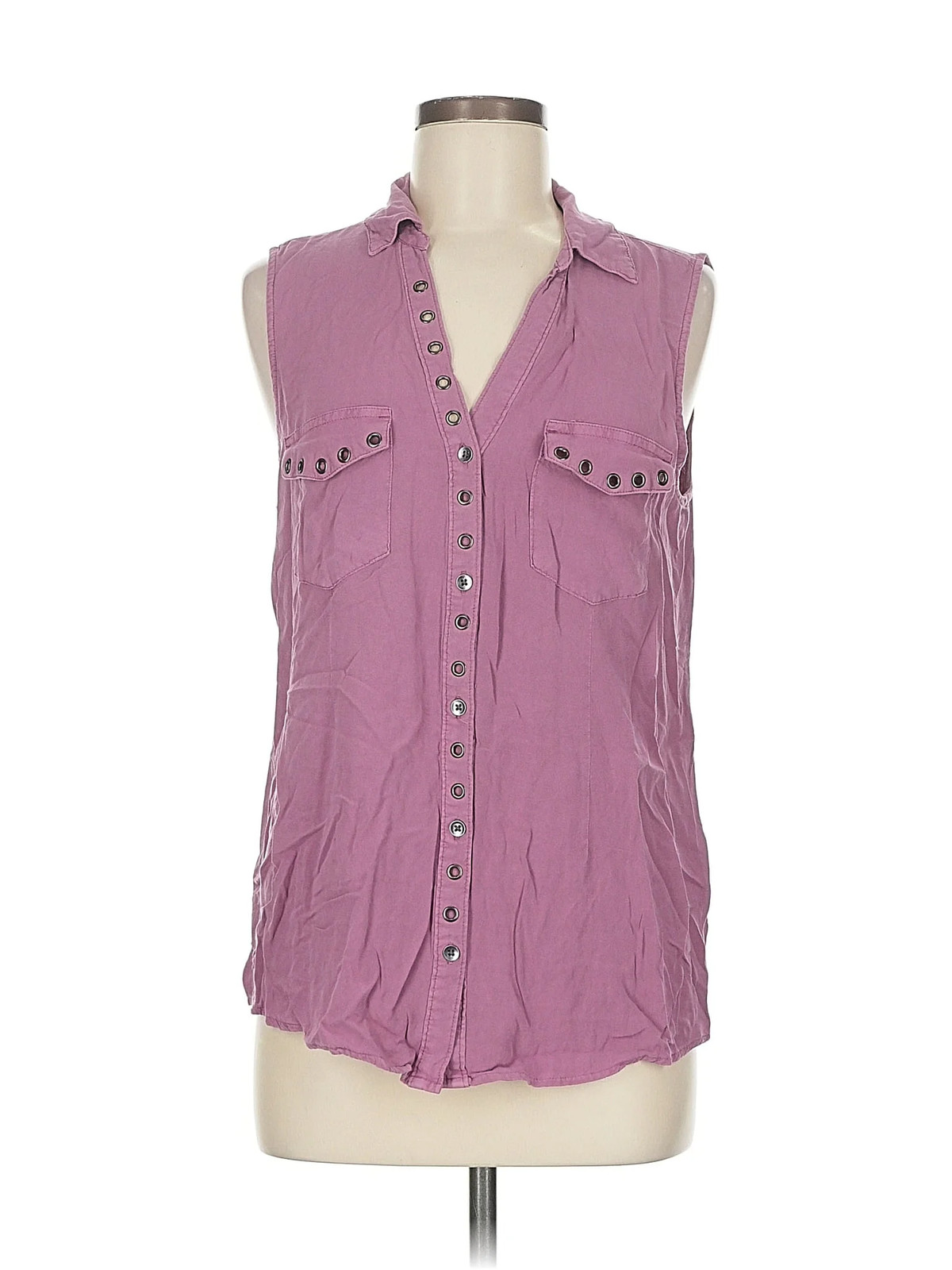 Unbranded Women Purple Sleeveless Button-Down Shi… - image 1
