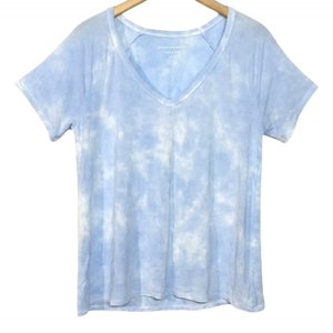 light blue v neck top
