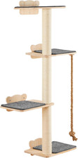 4 Tiers Tall Cat Tree, Cat Wall Furniture Set with 4 Jumping Boards, Wall-Mounte
