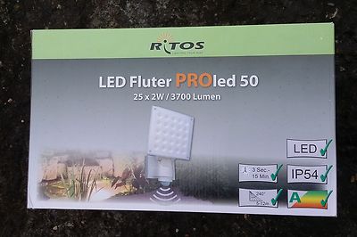 Ritos REV-Ritter LED-Fluter PROled 50W, 25x2W 3700 Lumen, IP54, Bewegungsmelder 