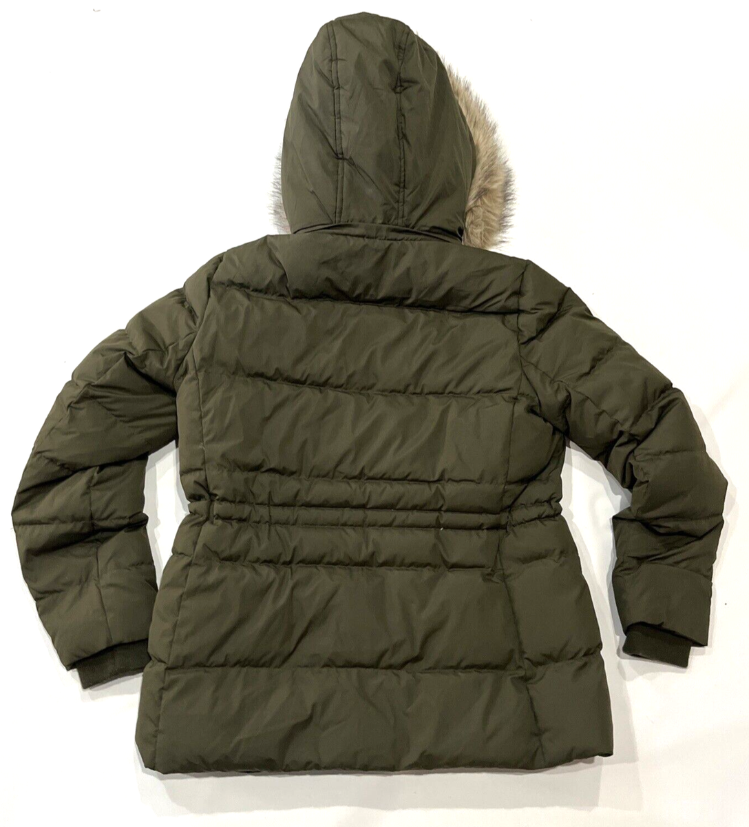 Ralph Lauren womens Faux-Fur-Trim Hooded Down Puffer Coat