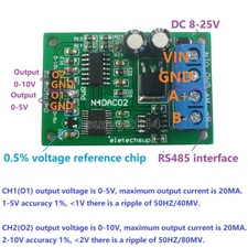 DC 12V 0-5V 0-10V Voltage Signal Generator DAC Converter RS485 Modbus RTU PLC