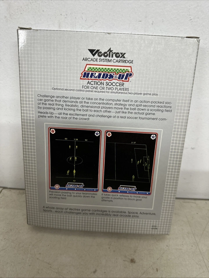 NEW Heads-Up Action Soccer (Vectrex) Complete CIB Box, Manual, Cart & Overlay! - Image 2 of 2