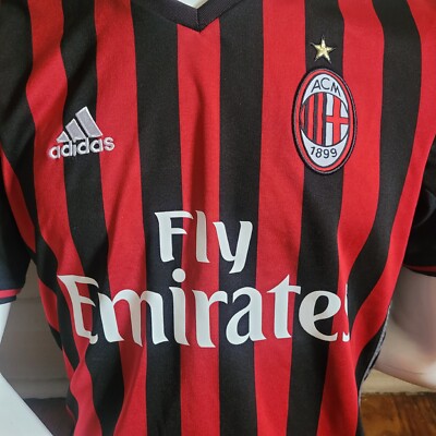 16-17 AC MILAN HONDA 10番　adidas M size赤黒 Adidas M 2016-17 AC Milan Home Soccer Football Jersey #10