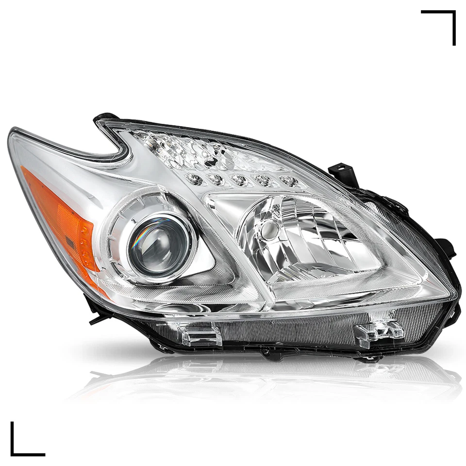 For 2012-2015 Toyota Prius Headlights Headlamps HalogenType Left+Right Pair Set - Image 2 of 4