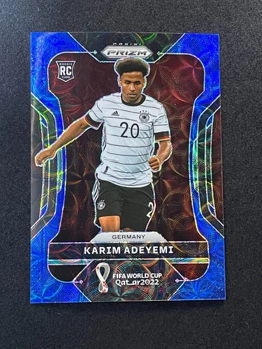 2022 Panini Prizm World Cup Qatar Karim Adeyemi Rookie RC Blue Refractor /135