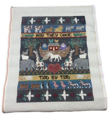 The Meredith Collection Noah's Ark Handpainted Needlepoint Canvas Finish Me