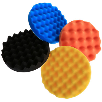 4Pcs Car 7''Buffing Sponge Pads Polishing Polisher Buffer Foam Pads Cleaning Tool