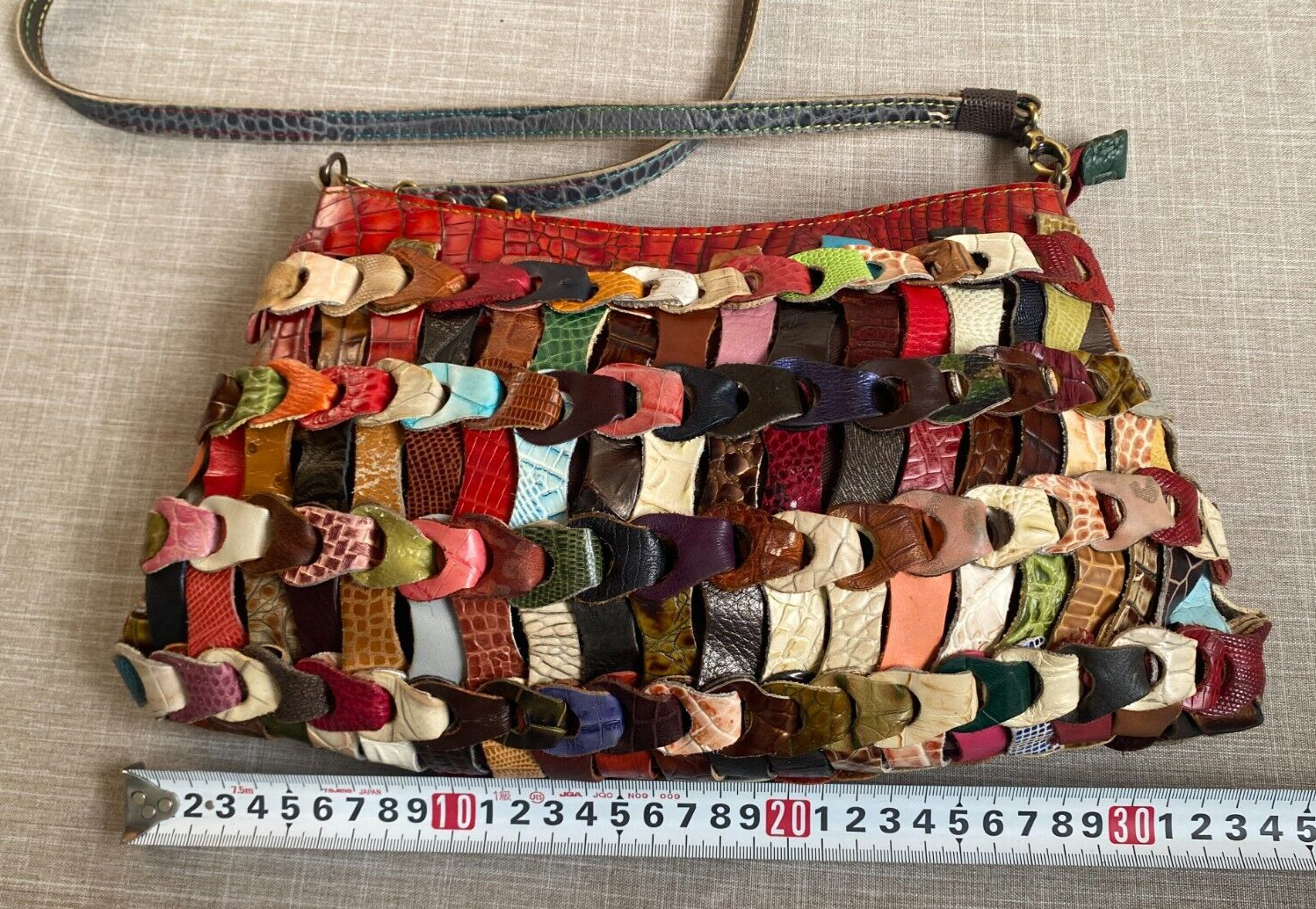 Vintage Leather Patchwork Multicolour Multi-Textu… - image 16