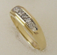 10 karat diamond wedding band 10K gold men non traditional 0.25 ct wedding ring
