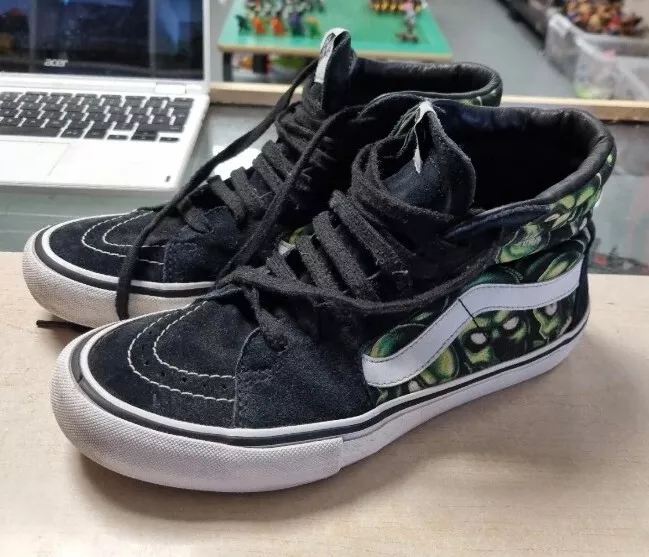 SS18 Supreme Vans Totenkopf Flor Sk8 Hi UK 7 US 8 Eu 40.5 Turnschuhe Leuchtfarbe