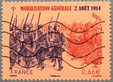 FRANCE 2014 YT 4889 Oblitéré  "Mobilisation générale"  (décote cachet déduite)