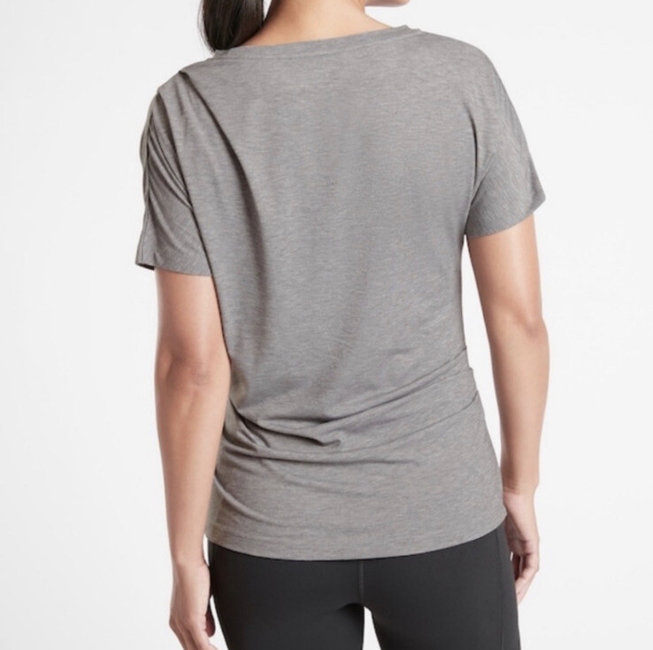 ATHLETA Threadlight Top Gray Asymmetrical Modal S… - image 2