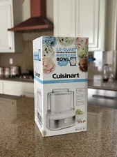 Brand New Cuisinart 1.5-Quart Ice Cream and Sorbet Maker – White W/ EXTRA BOWL
