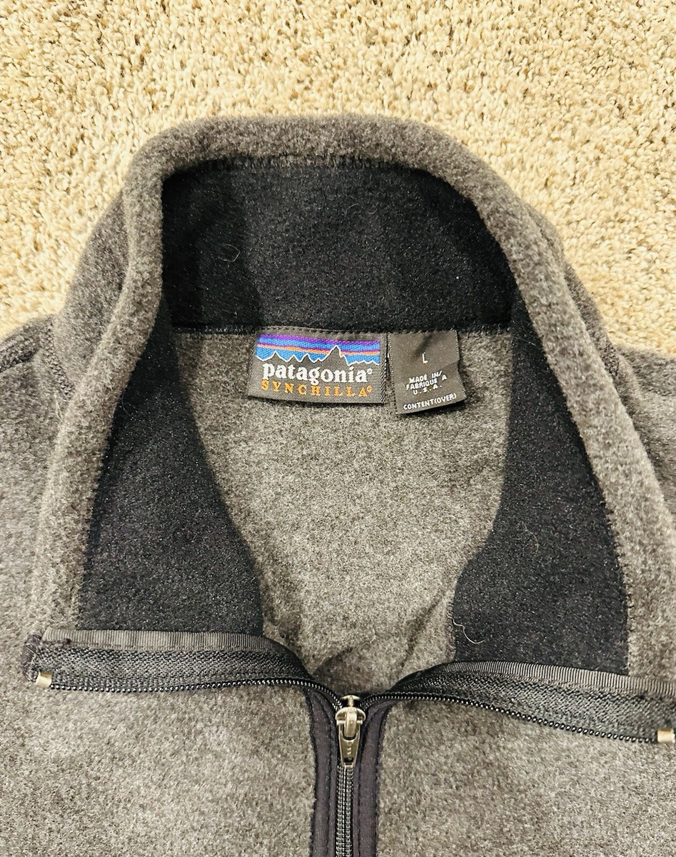 PATAGONIA Synchilla Fleece Vest Men's Size Large Dark Gray Outdoor