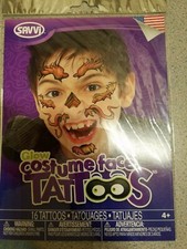 Glow Costume Face Tattoos - 16 Temporary Tattoos