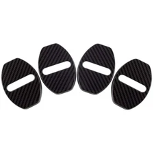 4pcs Carbon Fiber Print Stainless Door Latch Striker Cover Fits 09-24 Q5 SQ5