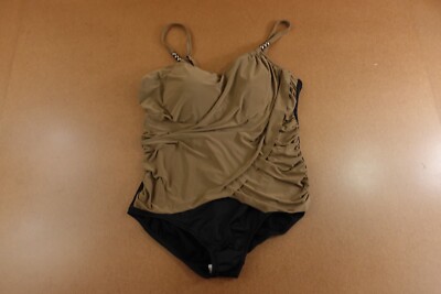 Venus Womens Size 22W Sahara Brown Slimming Draped One-Piece Swimsuit New