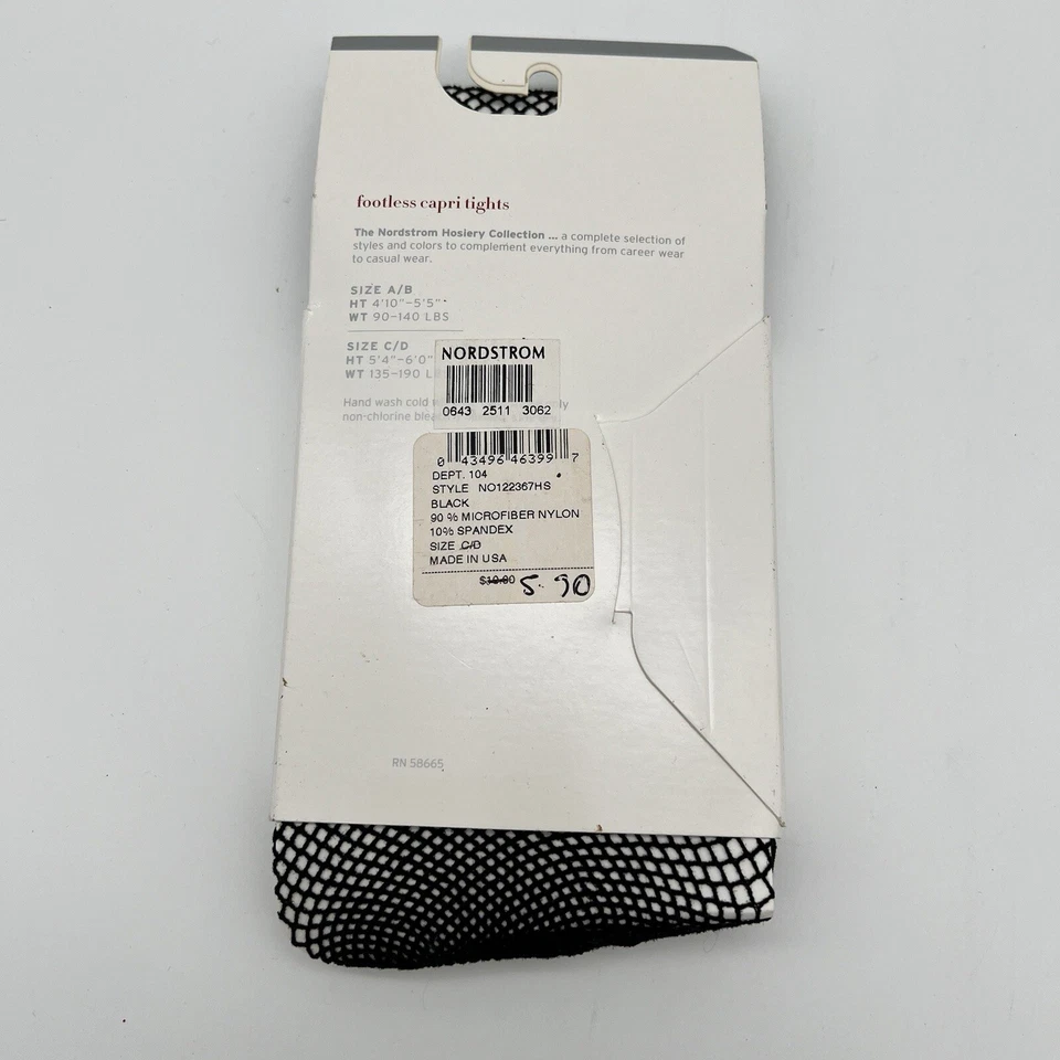 MALLAS SIN PIES VINTAGE NORDSTROM PARA MUJER LONGITUD CAPRI RED NEGRA HECHAS EN EE. UU. Foto 2 de 3