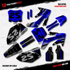 Gray & Blue Slick Racing Graphics Kit fits Honda CRF250R 06-09 Crf 250 Crf250