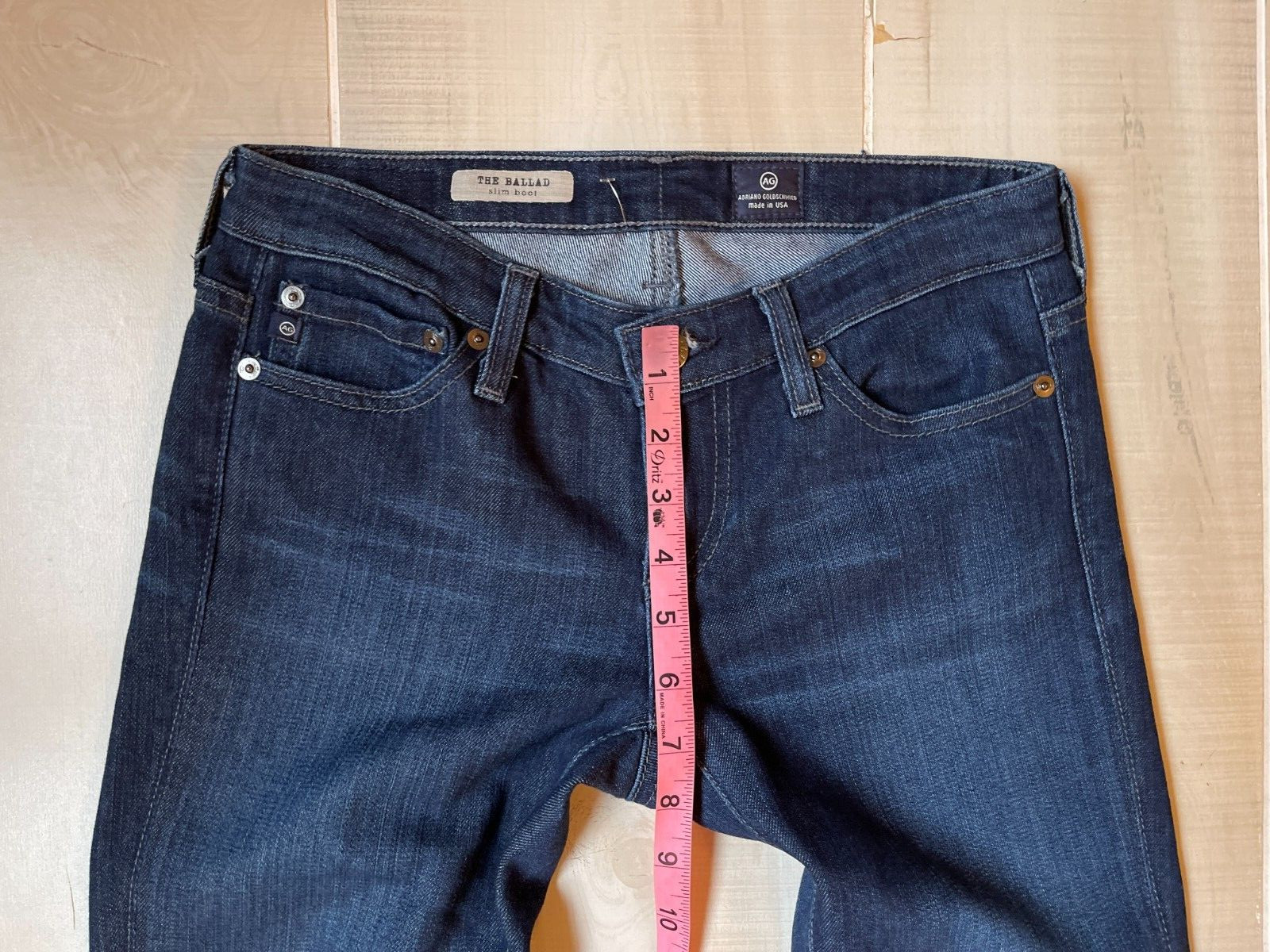 ADRIANO GOLDSCHMIED the ballet slim boot  DENIM JEANS SIZE 25 R women's 31" ins thumbnail 3