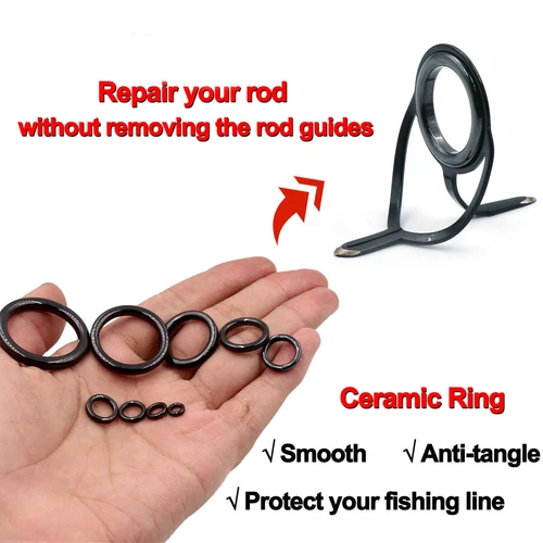 26Pcs Angelruten Reparaturset Ring Keramik O-Ringe Rutenauge Führungsring Rute - Bild 9 von 9