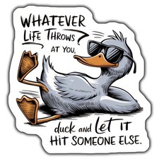 WHATEVER LIFE THROWS AT YOU DUCK MagnetS, FUNNY DUCK Magnet, CUTE DUCK DECAL,