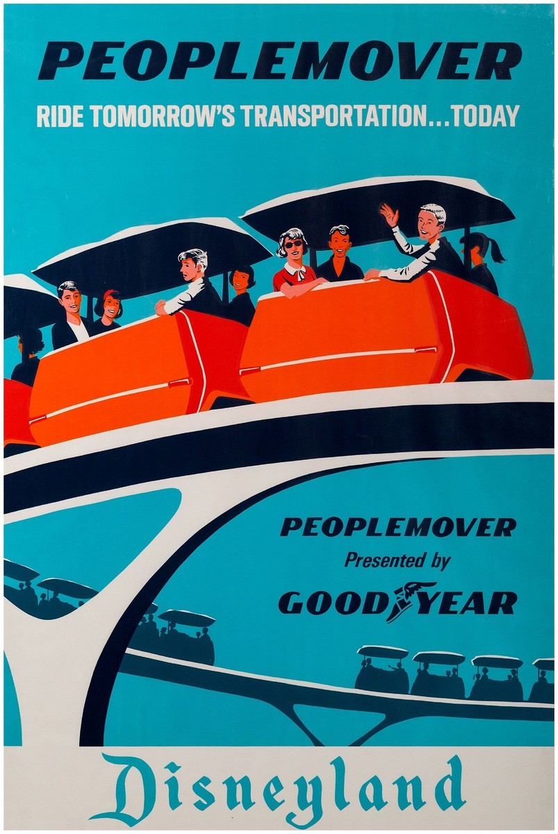 Peoplemover - Disneyland Attraction Poster - Disney Vintage | eBay