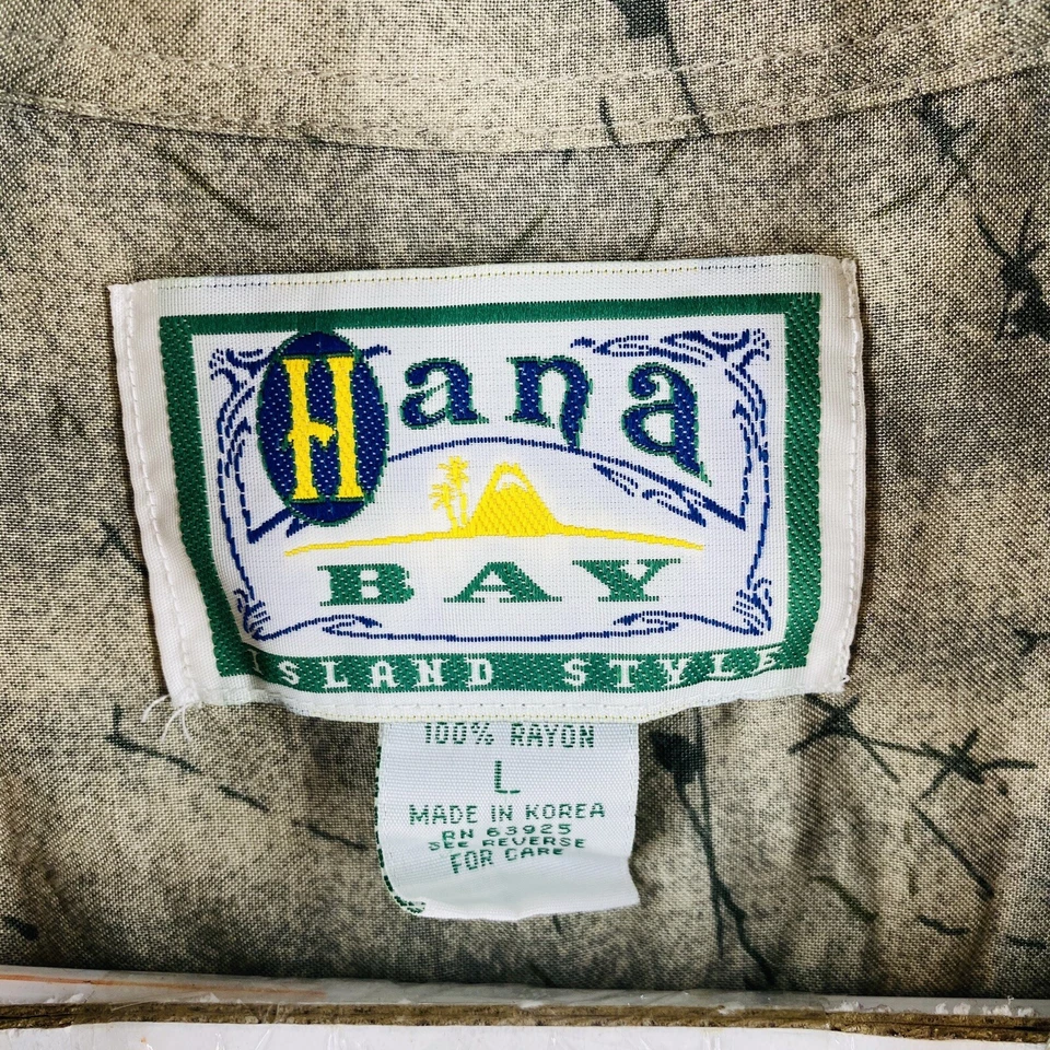 Рубашка на пуговицах мужская Hana Bay Island стиль размер L ладони ананас и гибискус - Изображение 4 из 4