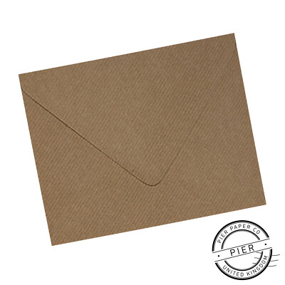 1000 x 6 Zoll quadratische braune gerippte Umschläge - strukturiertes Kraftpapier 155 mm x 155 mm