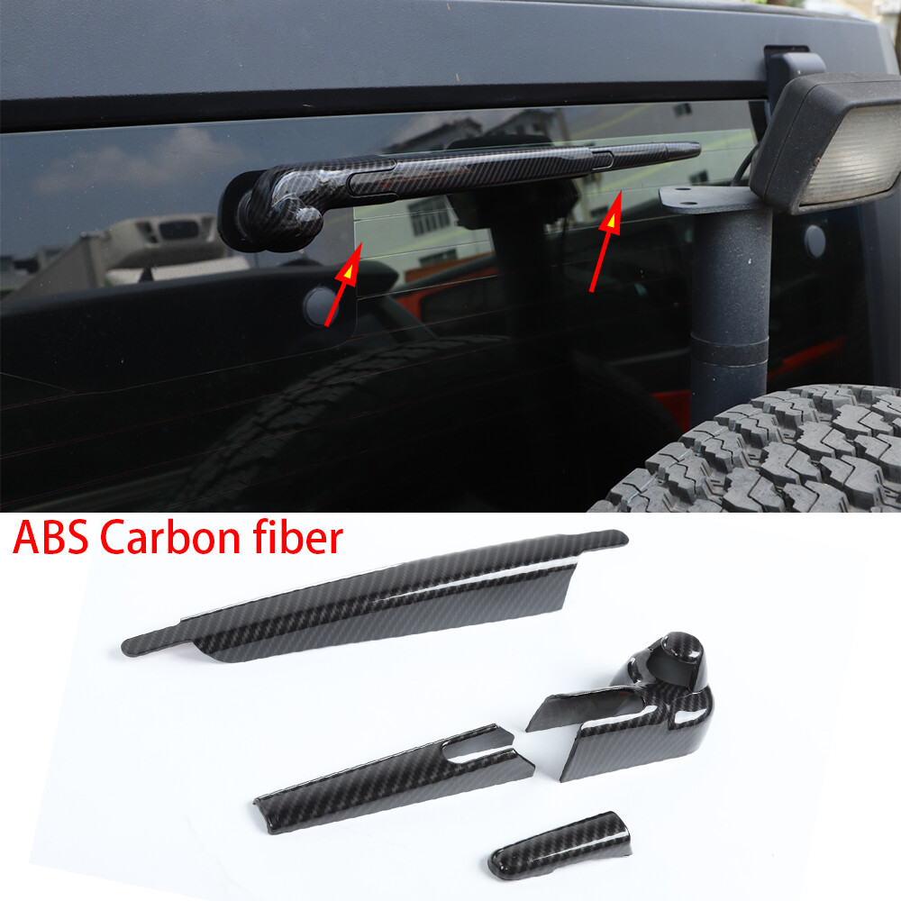 Carbon Fiber Front Rear Window Windshield Wiper Cover For Jeep Wrangler